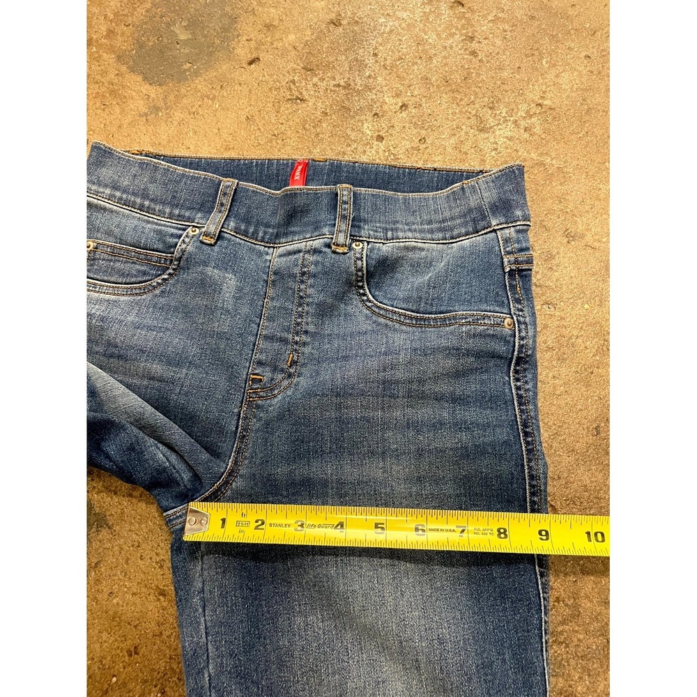 Spanx Jeans Womens Small Blue Denim Cotton Stretch Pull on Mid Rise Straight Leg - Picture 14 of 16